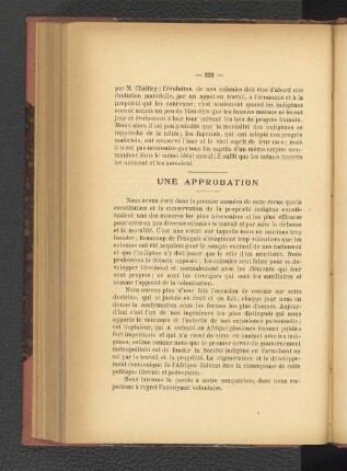 Une Approbation.