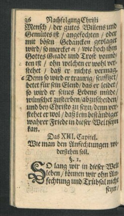 Das XIII. Capitel. Wie man den Anfechtungen widerstehen soll.