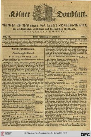 Kölner Domblatt: amtliche Mittheilungen des Central-Dombau-Vereins