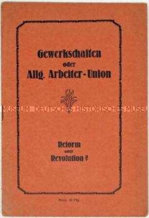 Zeitgeschichtliche Abhandlung aus linkssektiererischer Sicht über die Rolle der Gewerkschaften
