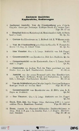 Aachener Ansichten – Kupferstiche – Radierungen (Nr. 1-22)