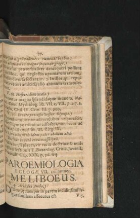 Eclogae VII. cui nomen Meliboeus.