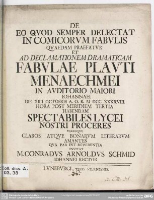 De Eo Quod Semper Delectat In Comicorum Fabulis