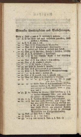 Bemerkte Unrichtigkeiten und Verbesserungen.