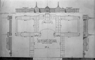 Warschau, Sächsisches Palais mit Aufrissen der Fassaden