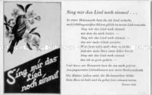 Postkarte mit Liedtext