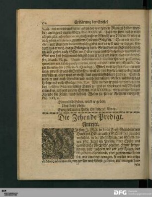 Die Zehende Predigt.