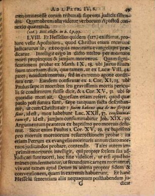 De Evangelio Mortuis Annunciato, Ad I. Petr. IV,6. Exercitatio Theologica