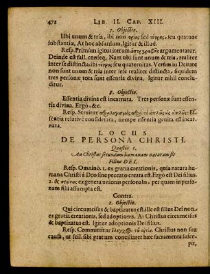 Locus De Persona Christi.