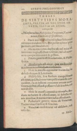 Theses De Virtutibus Moralibus, Partim Ad Nos Ipsos Relatis, Partim Ad Alios
