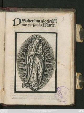 PSalterium gloriosissi||me virginis Marie.||