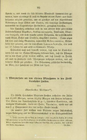 VI.2. Pflanzmethode mit dem eisernen Pflanzspaten in den fürstl. Carolather Forsten