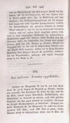 183. Res judicata. Summa appellabilis.