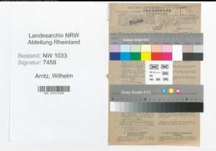 Entnazifizierung Wilhelm Arntz , geb. 29.01.1911 (Polizeibeamter)