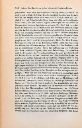 335-337 [Rezension] Grisar, Hartmann, Das Missale im Lichte römischer Stadtgeschichte