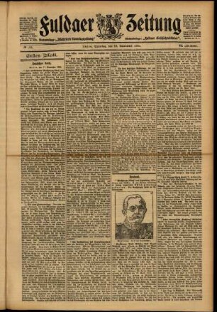 Erste Ausgabe vom Samstag, den 18. November 1905.
