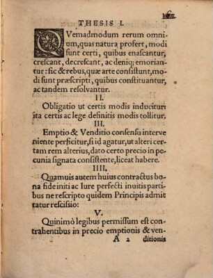 Ad theses subsequentes, ex L. 2. C. de rescind. vend. desumptas