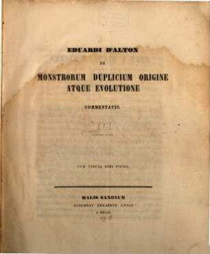 De monstrorum duplicium origine atque evolutione commentatio : Cam tabu la acri incisa, 1.