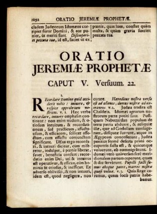 Oratio Jeremiae Prophetae