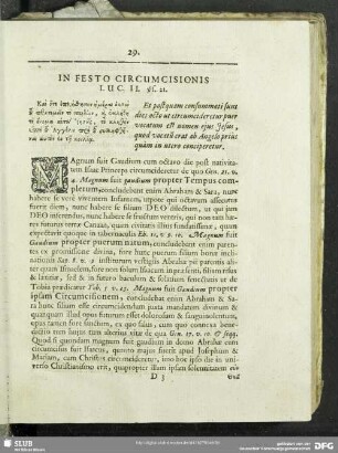 In Festo Circumcisionis Luc. II. vs. 21.
