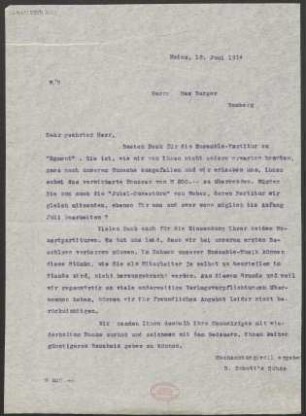 Brief an Max Burger : 18.06.1914
