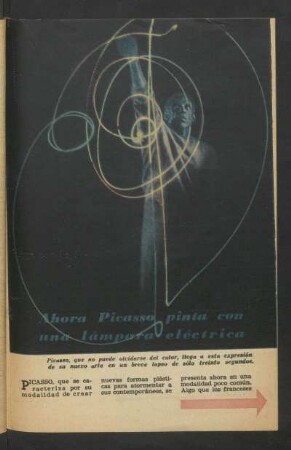 Ahora Picasso pinta con una lámpara eléctrica