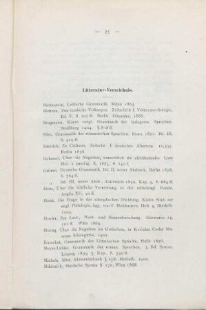Litteratur-Verzeichnis.