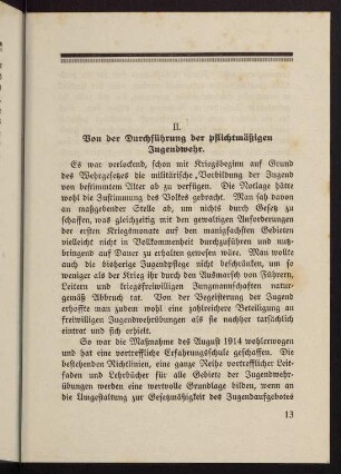 13-15, II. Von der Durchführung der pflichtmäßigen Jugendwehr