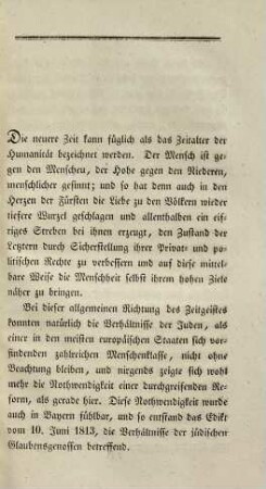 Was haben die israelitischen Glaubensgenossen in Bayern von dem nächsten Landtage zu hoffen?