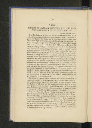 XXIX. Report by Captain Bethune, R. N. and Captain Denison, R. E., on the Clyde, &c.