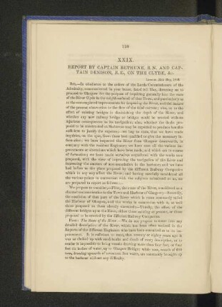 XXIX. Report by Captain Bethune, R. N. and Captain Denison, R. E., on the Clyde, &c.