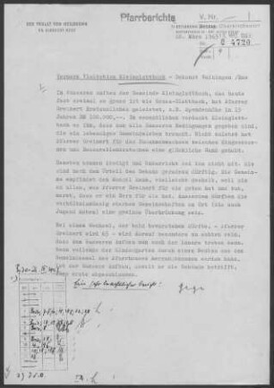 Kleinglattbach: Visitationsbericht mit Pfarrbericht 1963