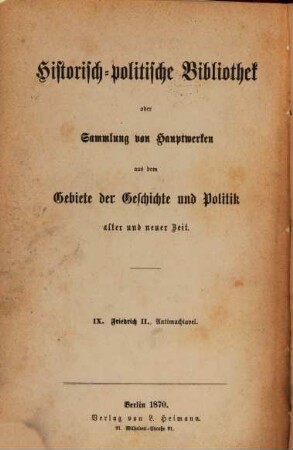 Antimachiavel : nebst zwei kleineren politischen Aufsätzen