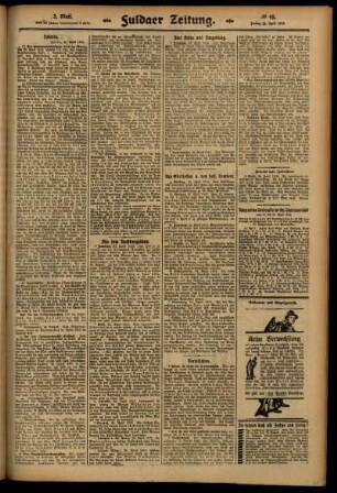 Zweite Ausgabe vom Freitag, den 25. April 1913.
