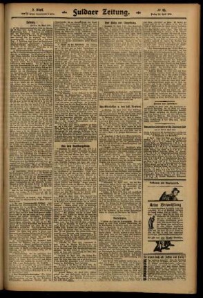 Zweite Ausgabe vom Freitag, den 25. April 1913.