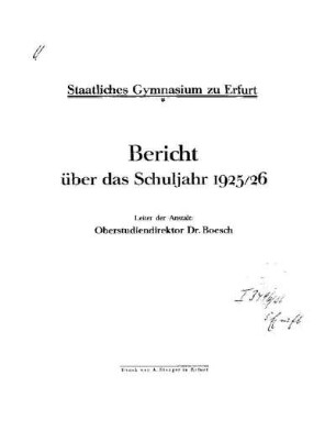 1925/26: Bericht ... - 1925/26