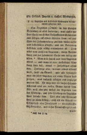 §. 25. Anzeichen und äusserliche Ahndungen die natürlich erklärbar sind.