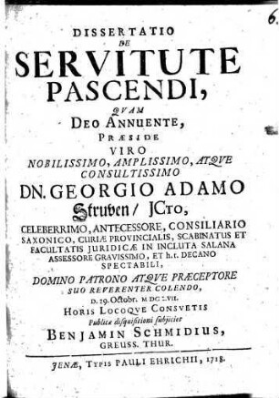 Diss. de servitute pascendi