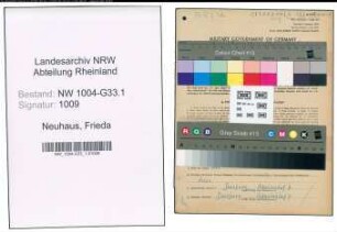 Entnazifizierung Frieda Neuhaus , geb. 18.12.1898 (Lehrerin)