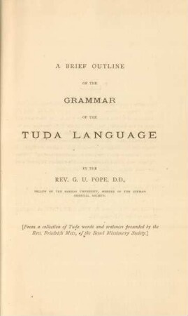 Chapter XXIX. A brief outline of the grammar of the Tuda language