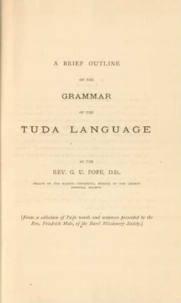 Chapter XXIX. A brief outline of the grammar of the Tuda language