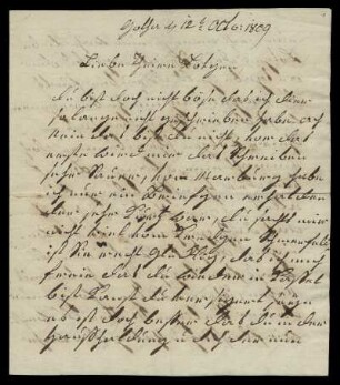Brief von Henriette Philippine Zimmer an Charlotte Amalie Grimm