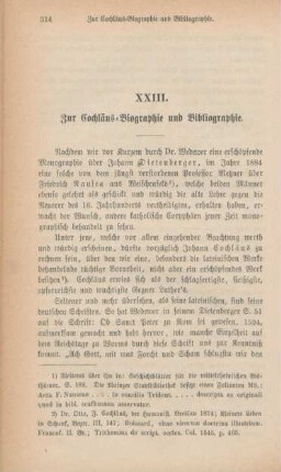 314-322 Zur Cochläus-Biographie und Bibliographie