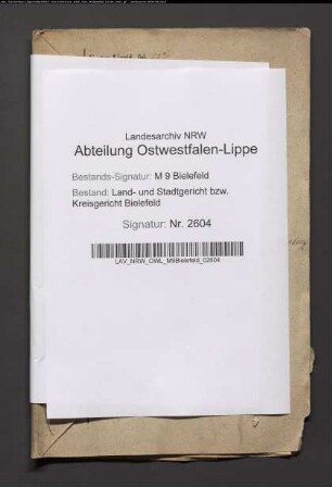 Erblasser: Valhaus, Franz: Nachlassregulierung