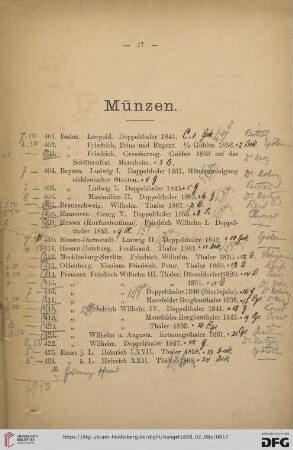 Münzen (Nr. 401- 528)