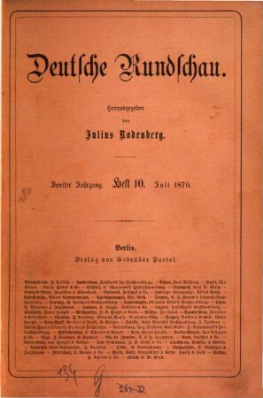 Deutsche Rundschau. 8 = Jg. 2. 1876