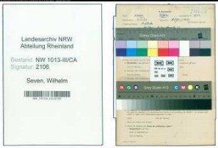 Entnazifizierung Wilhelm Seven , geb. 07.04.1903 (Schachtmeister)