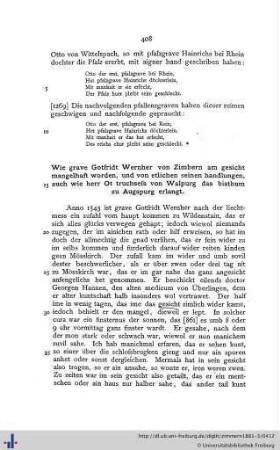 Wie grave Gotfridt Wernher von Zimbern am gesicht mangelhaft worden ... auch wie herr Ot truchseß von Walpurg das bisthum zu Augspurg erlangt.