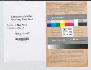 Entnazifizierung Josef Bollig, geb. 17.09.1909 (Friseur)