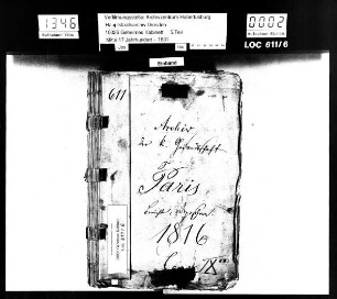 Archiv der königlichen Gesandtschaft zu Paris, Bd. 9a